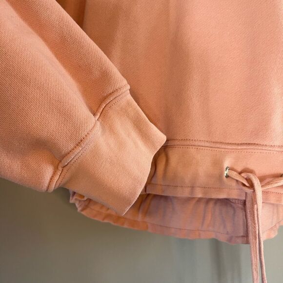 Jonathan Simkhai Annie Pink Cropped Drawstring Waist Pullover Hoodie | SZ S - Picture 4 of 10